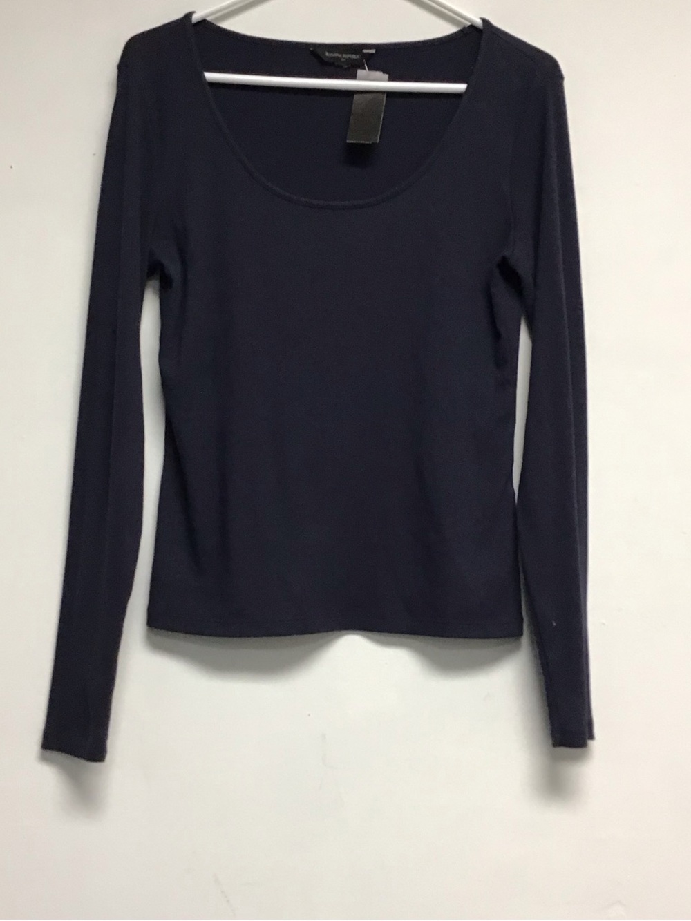 Banana Republic Navy Scoop Neck Long Sleeve Tee